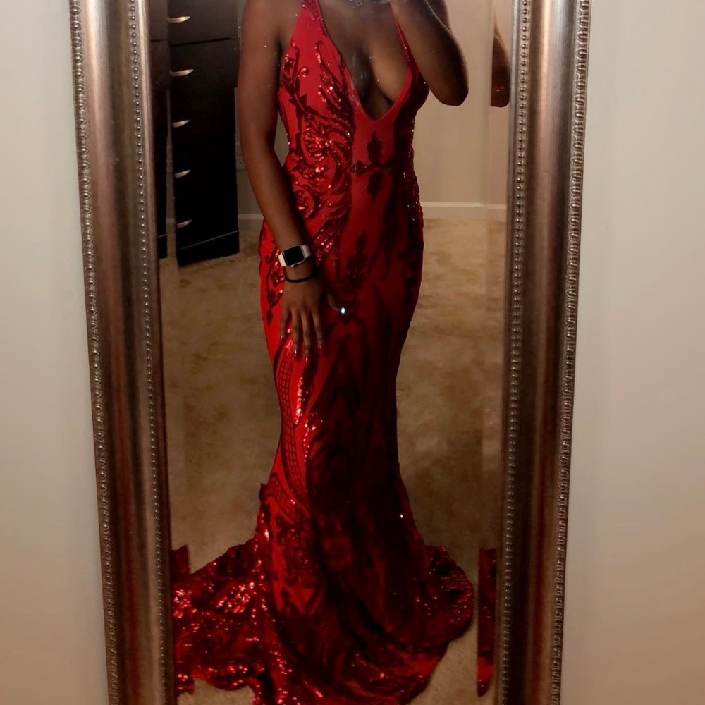 Red Sequin Gown/Prom Dress